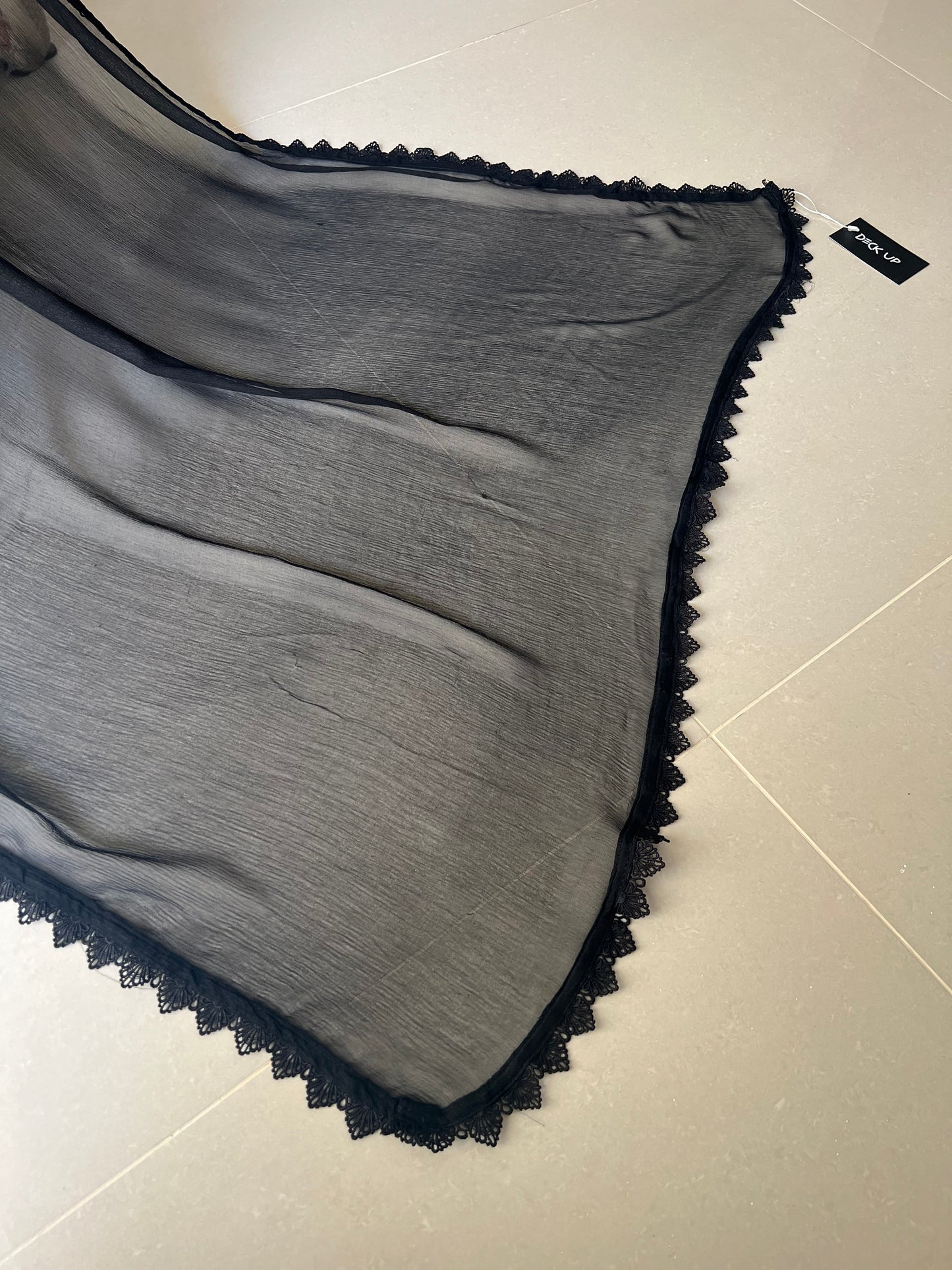 Chiffon Dupatta - Black - D#9