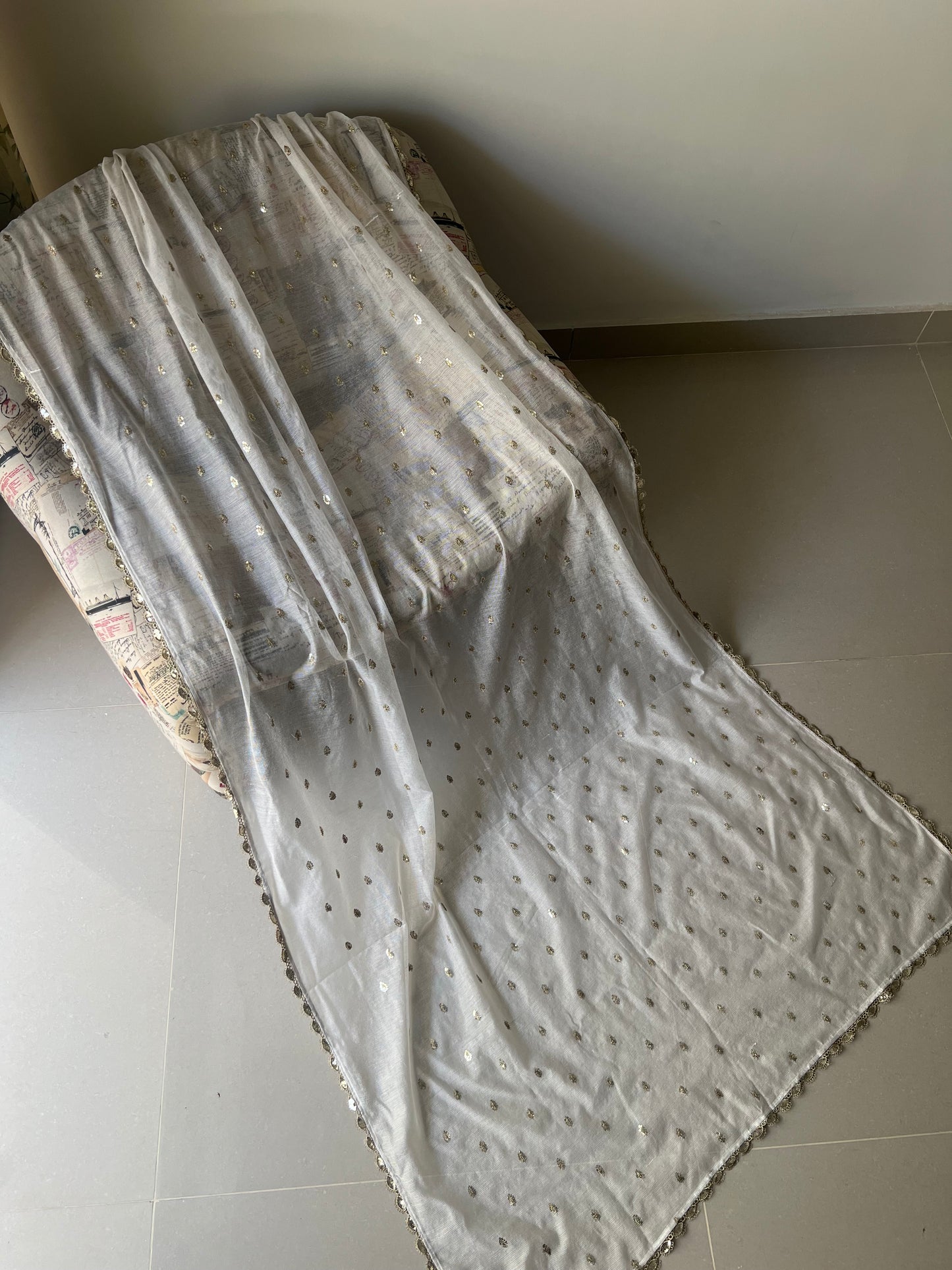 Khadi Net Dupatta - Golden