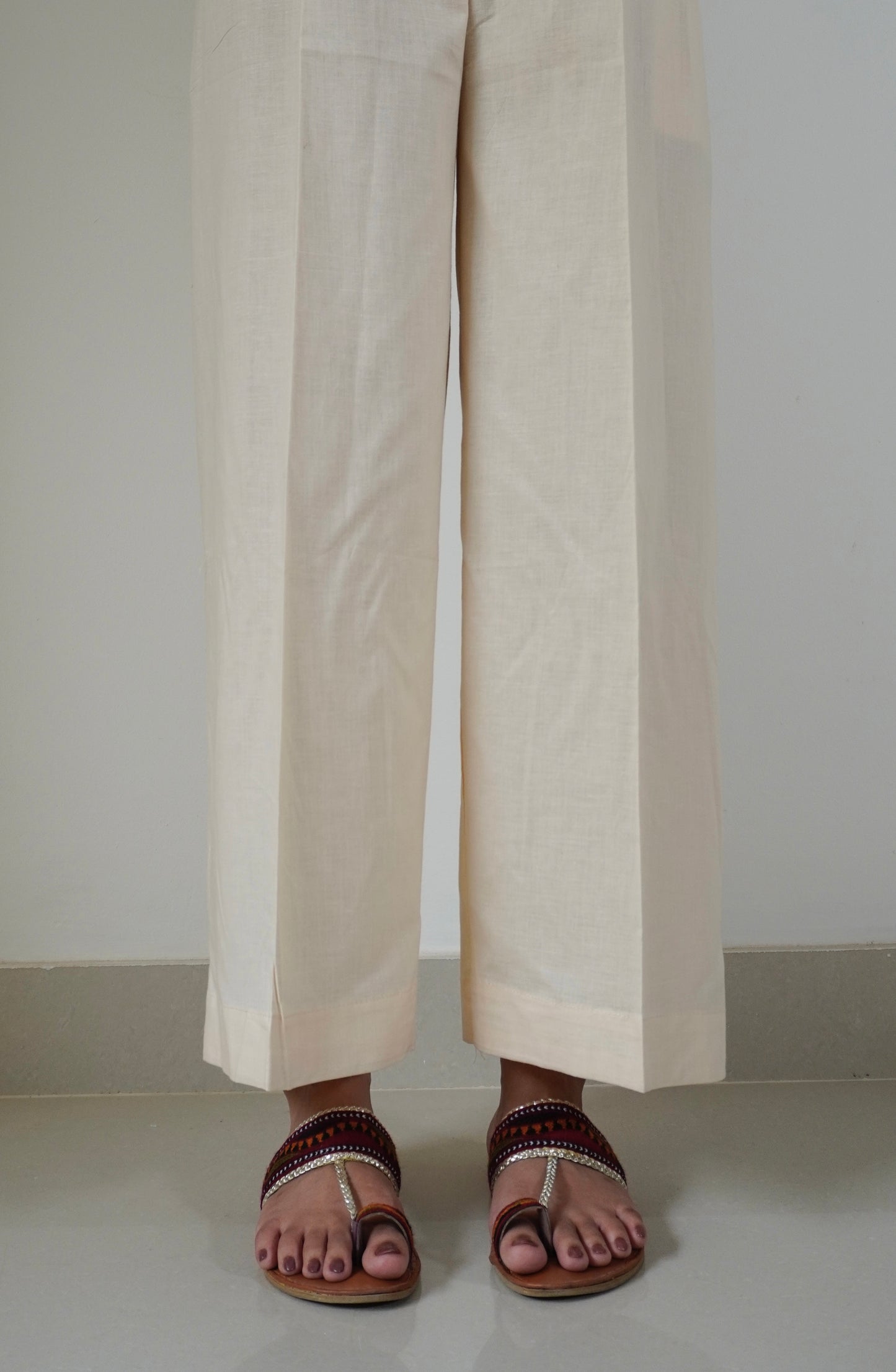 Plain Trousers - Beige