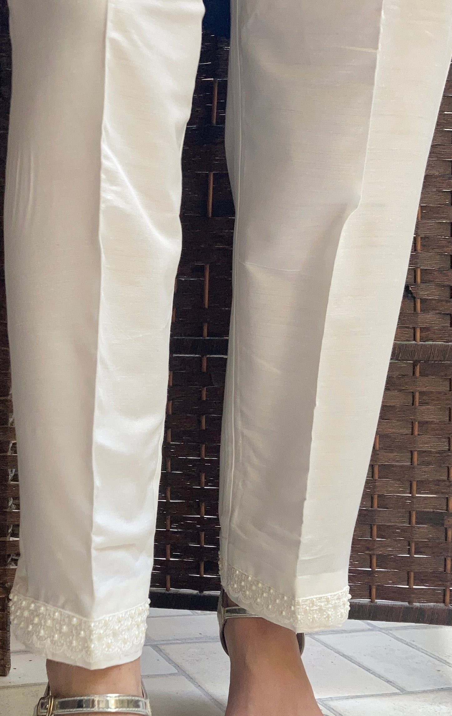 Pearl Trousers - Cotton Silk - White