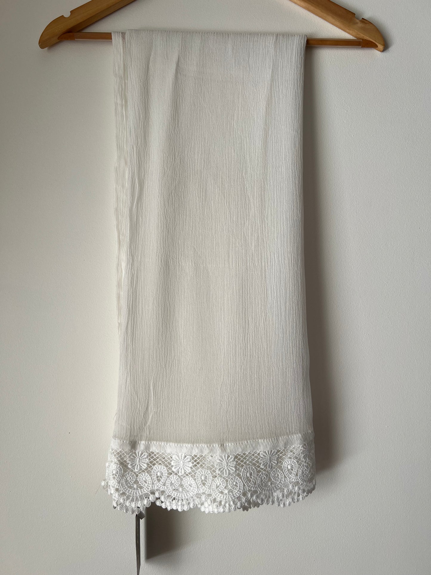 Chiffon Dupatta - White - D#14