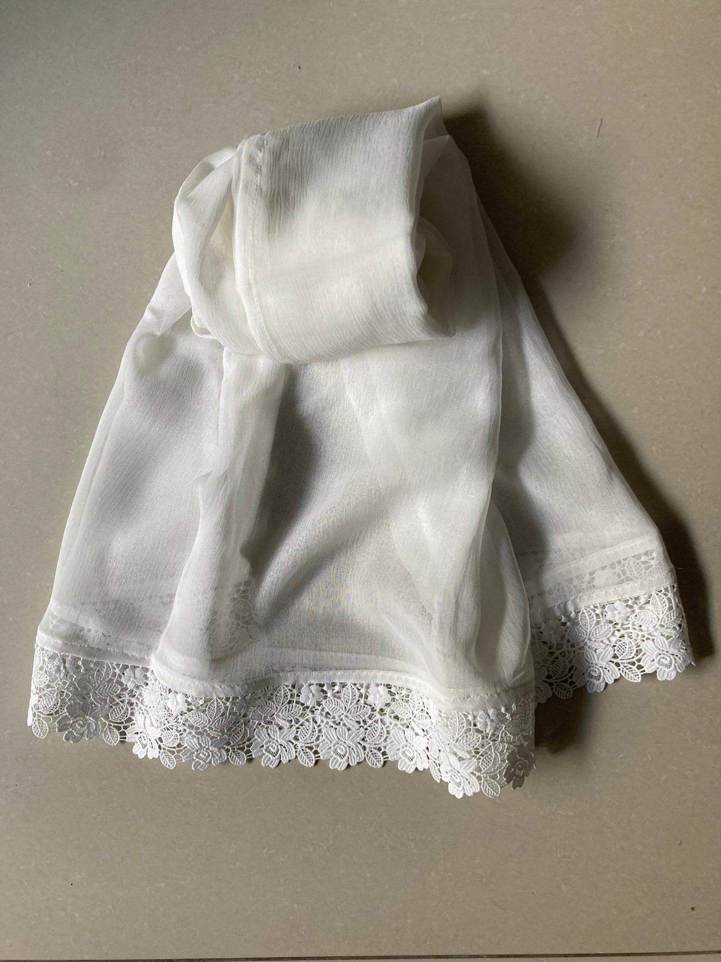 Chiffon Dupatta - White - D#10