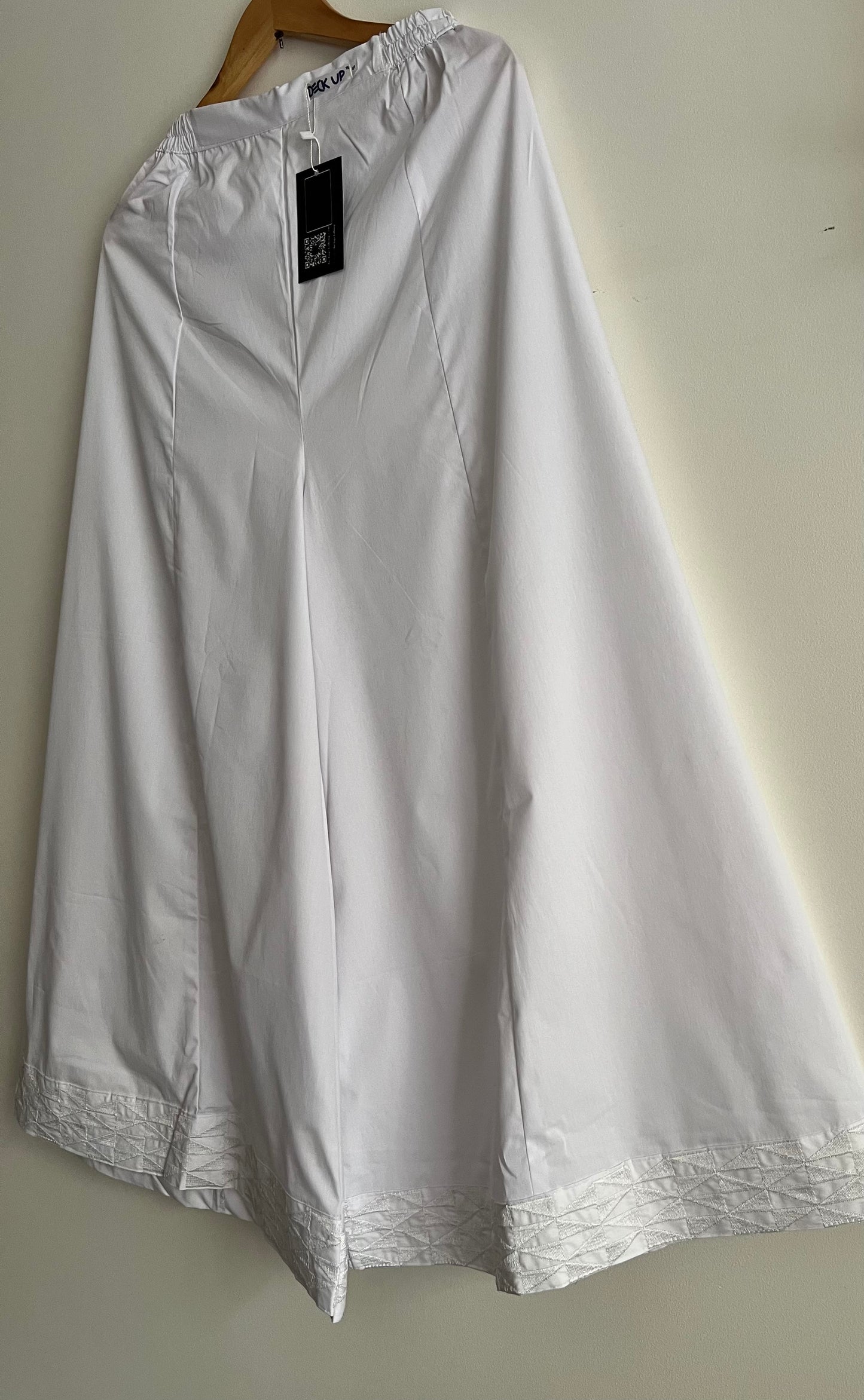 Embroidered Flared Ijaar - White D#2