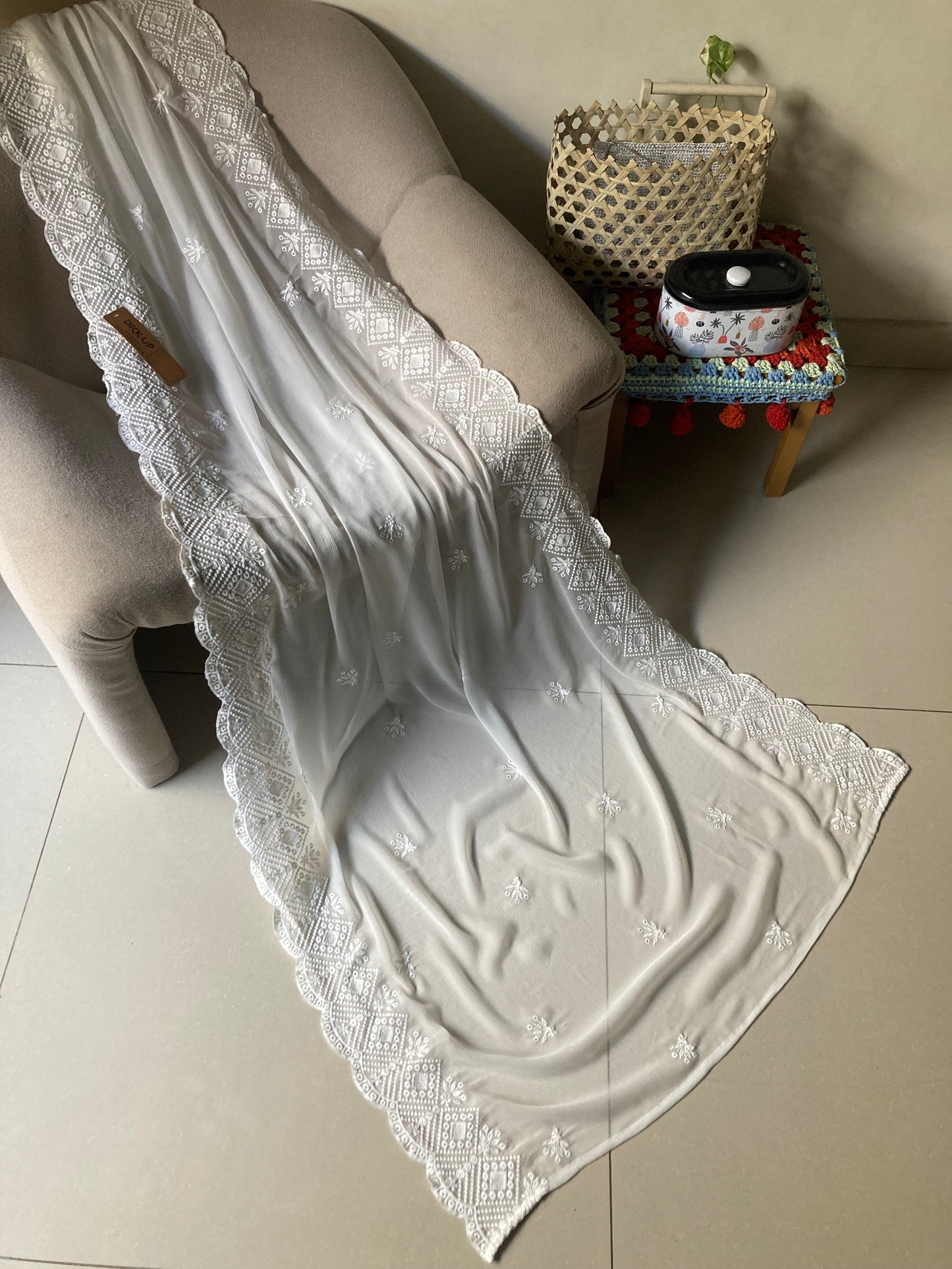 Dyeable Chiffon Dupatta D#8