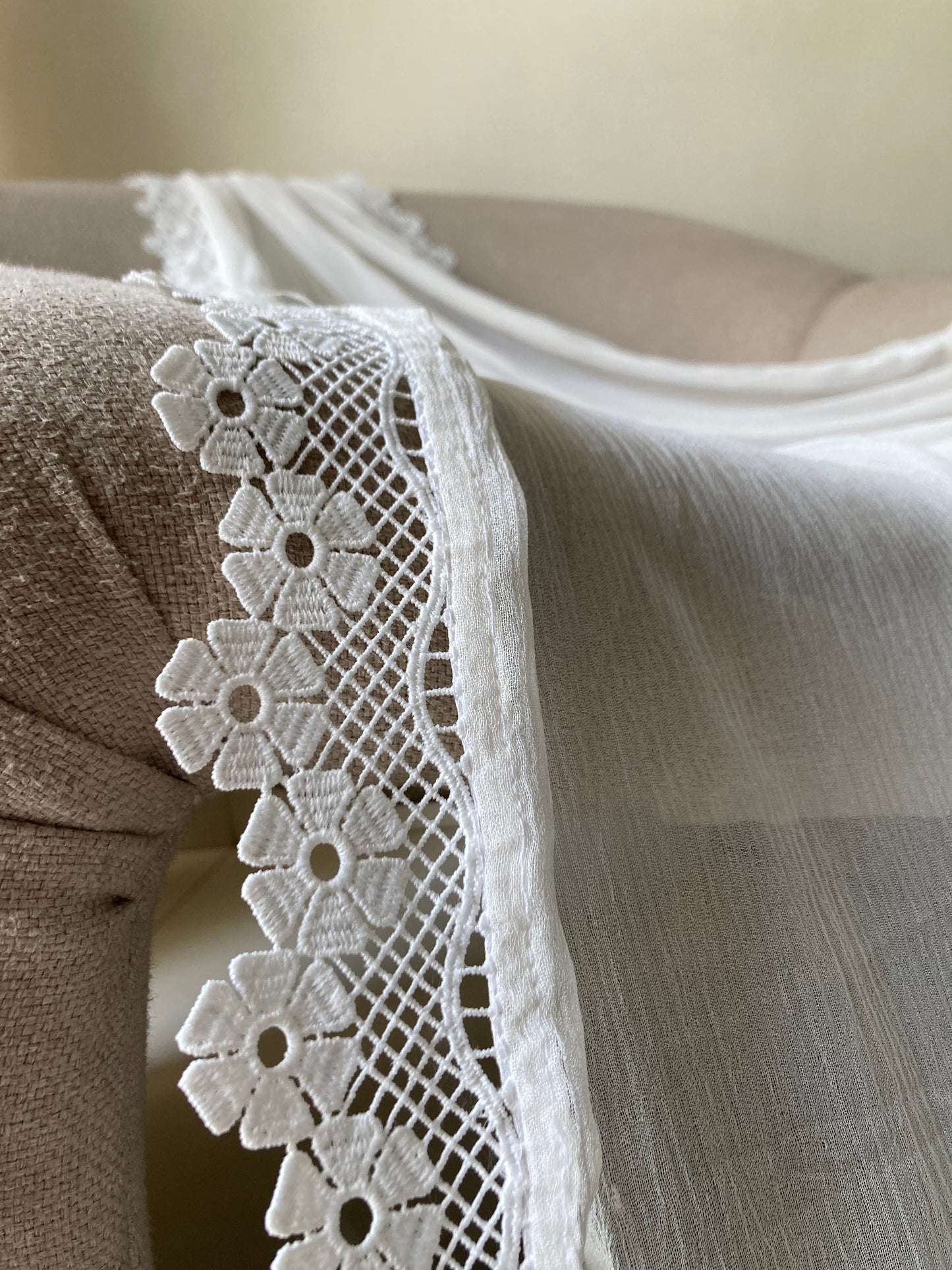 Chiffon Dupatta - White - D#3
