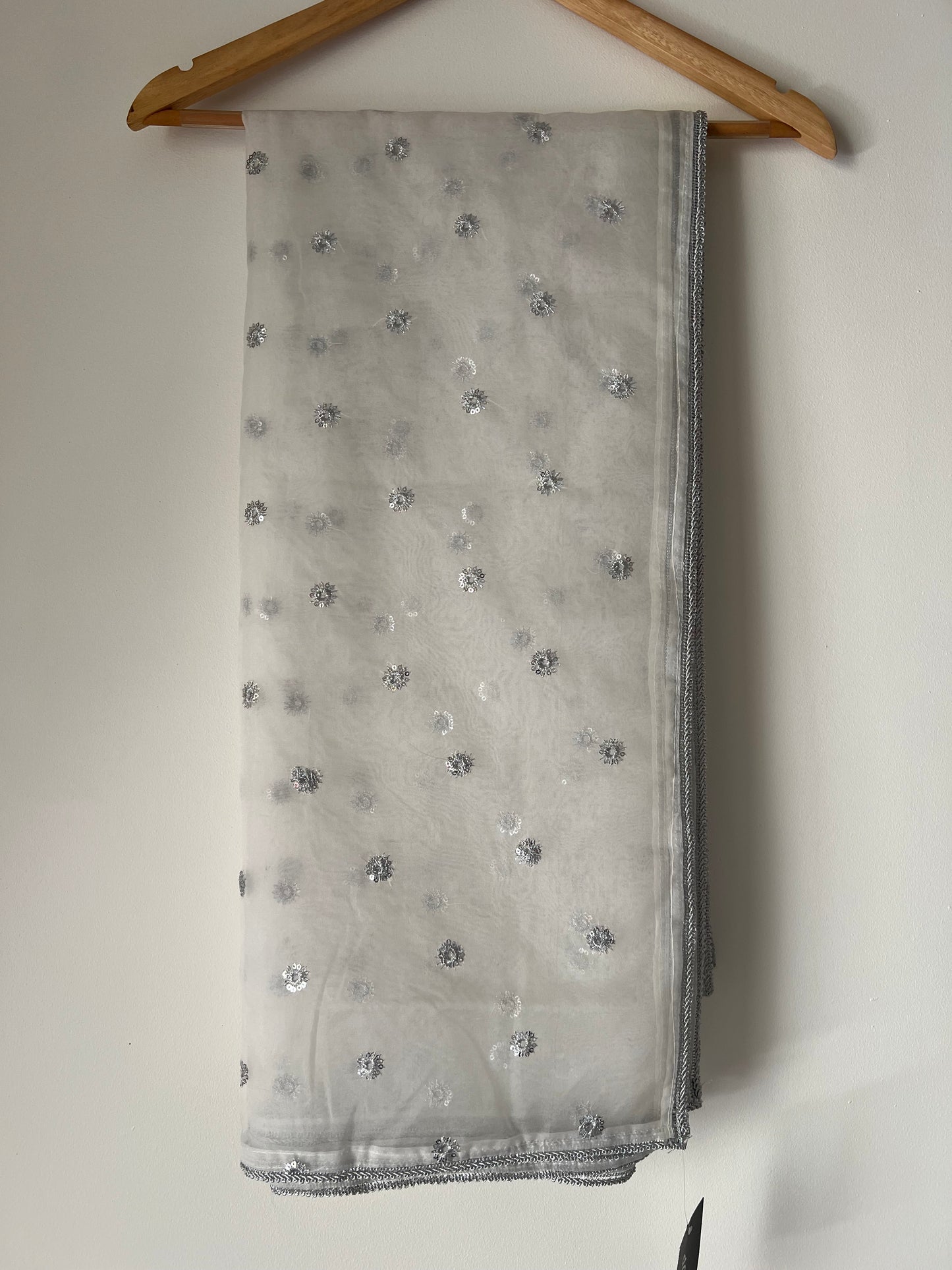 Organza Dupatta - Silver