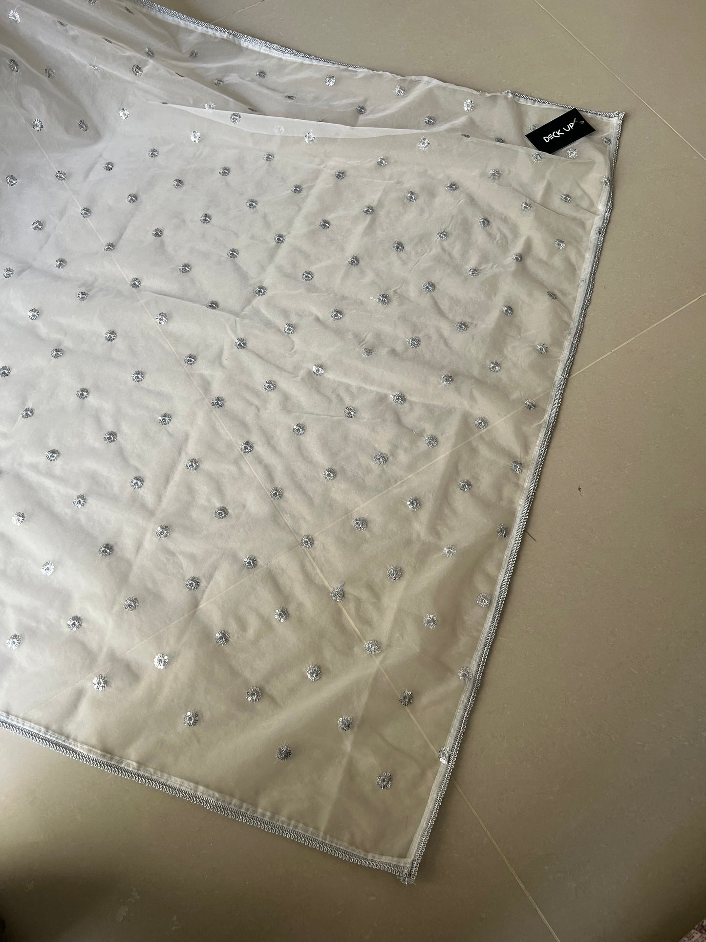 Organza Dupatta - Silver