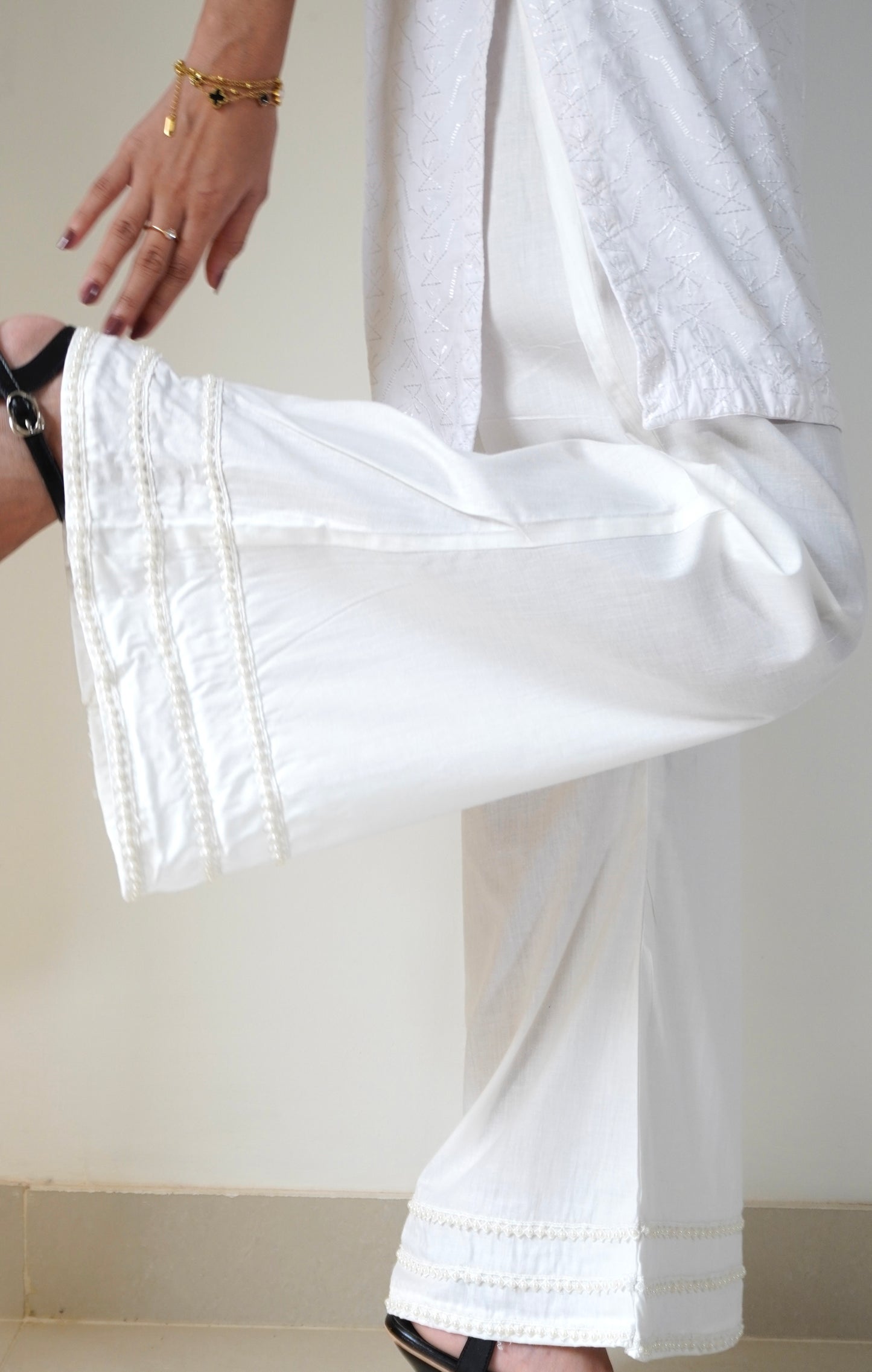 Pearl Bell Bottoms - White