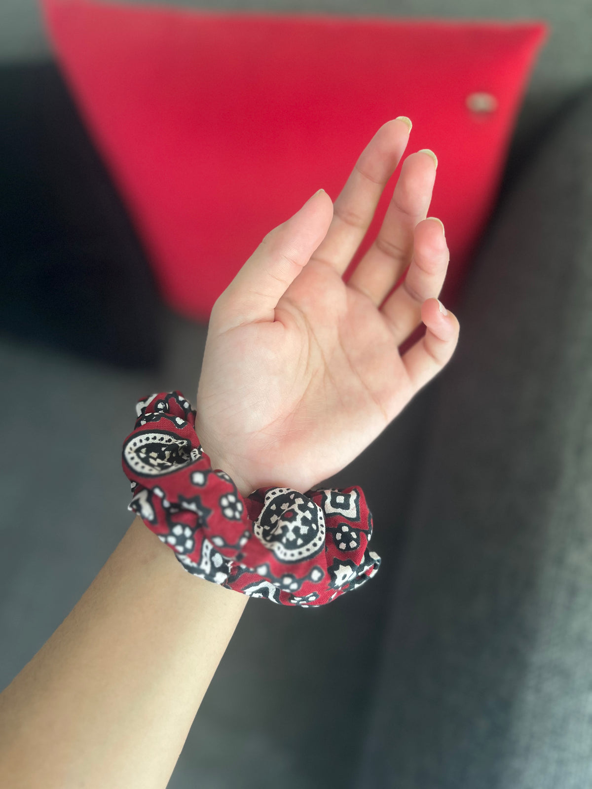 Ajrak Shirt + Scrunchie - Red