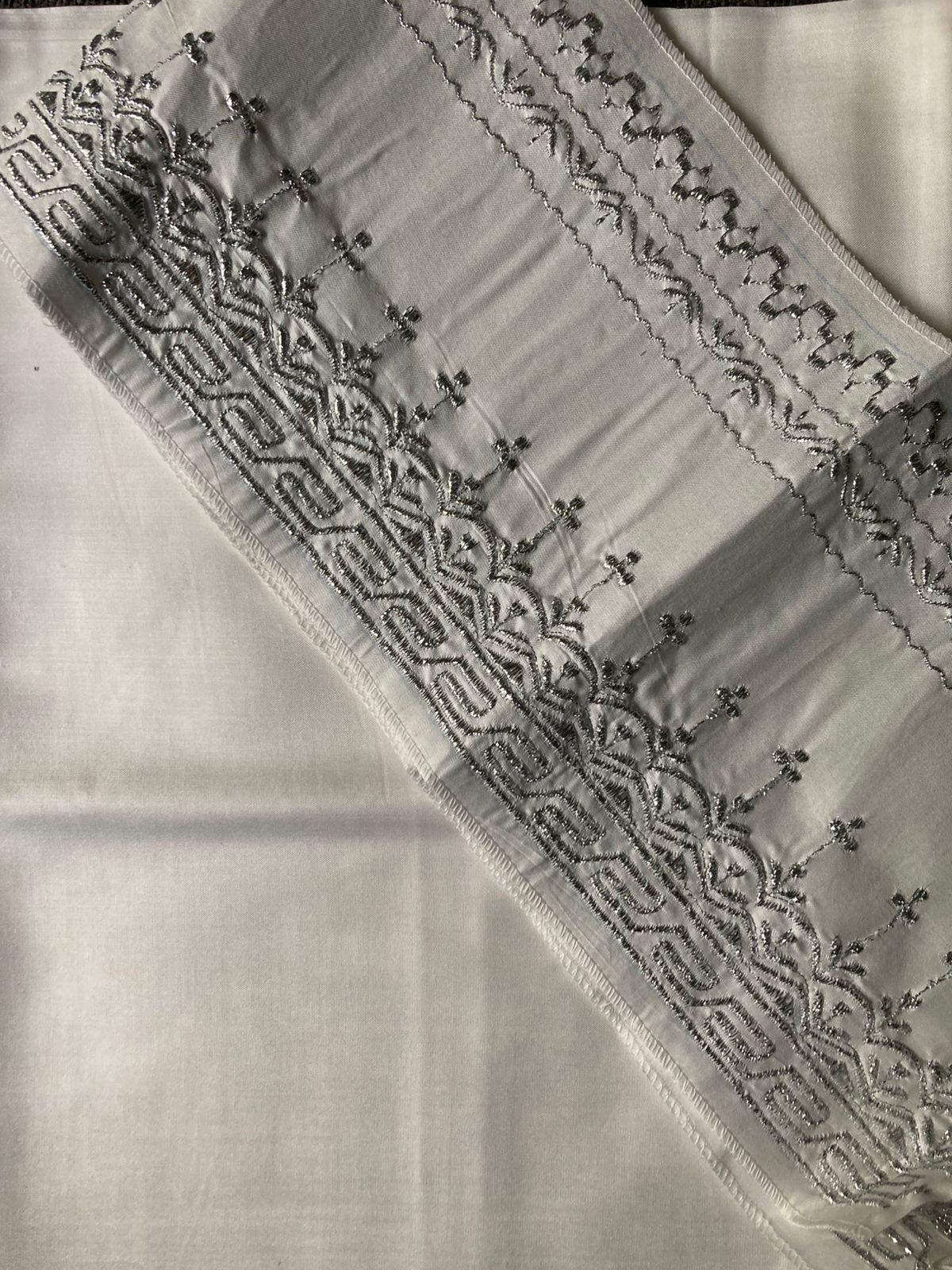 Unstitched Farshi Shalwar - Silver