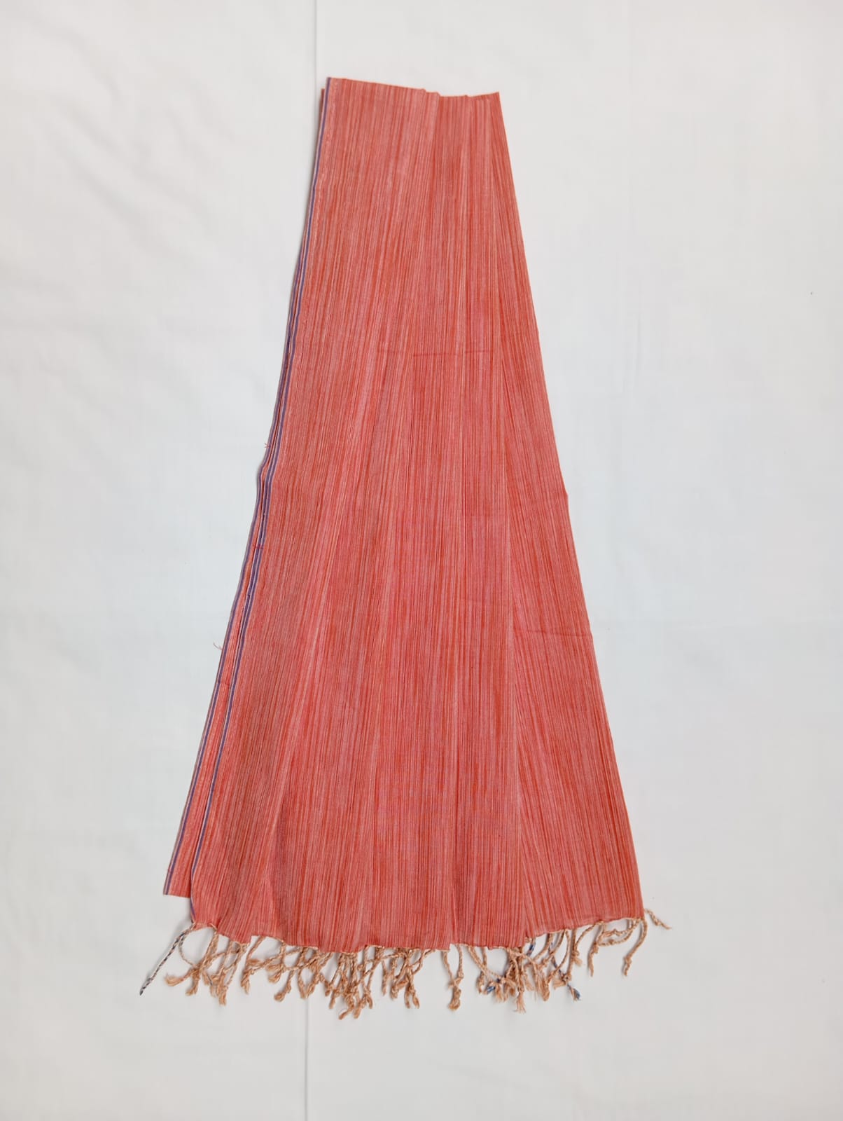 Khadi Style Dupatta - Coral