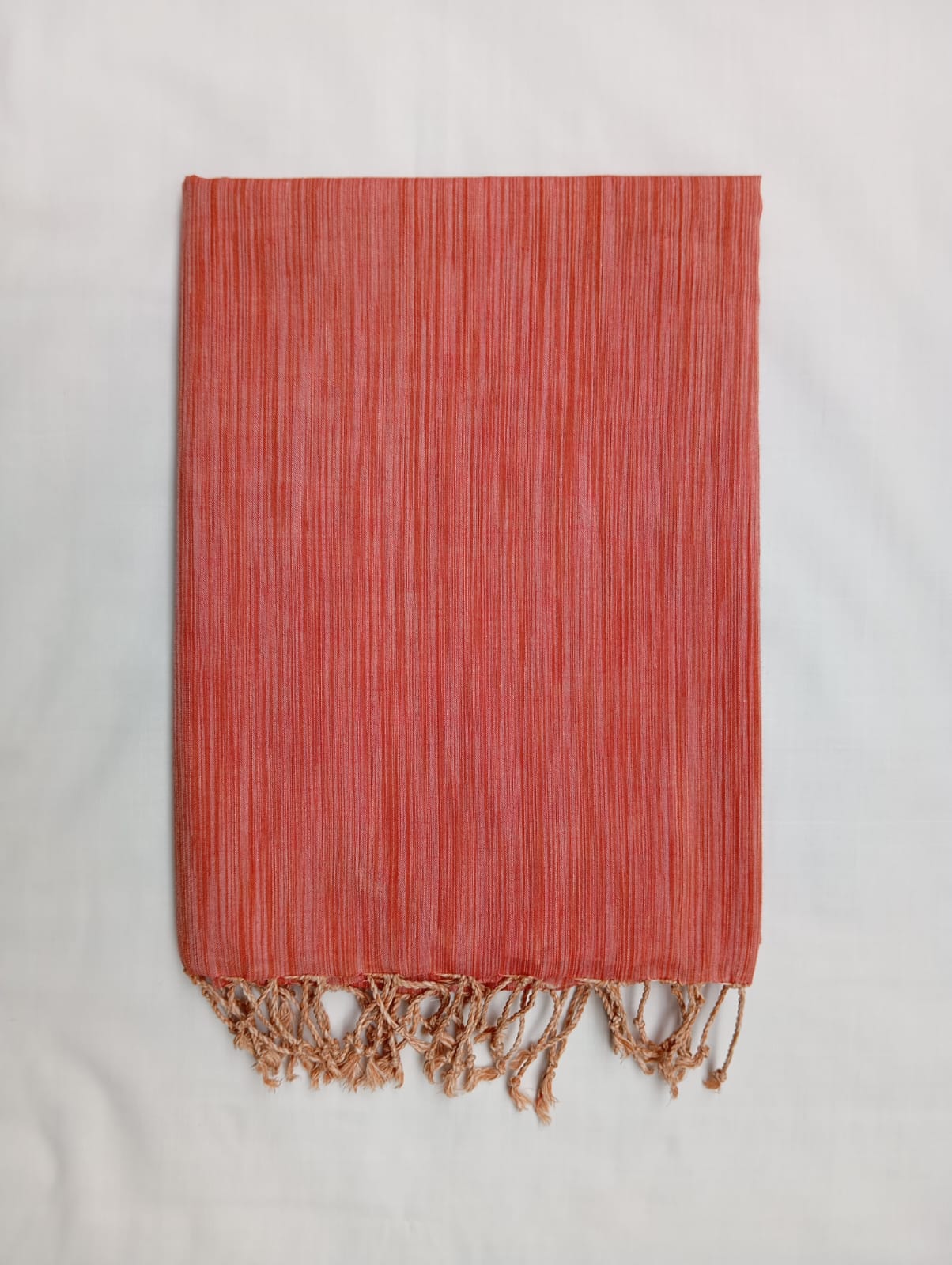 Khadi Style Dupatta - Coral