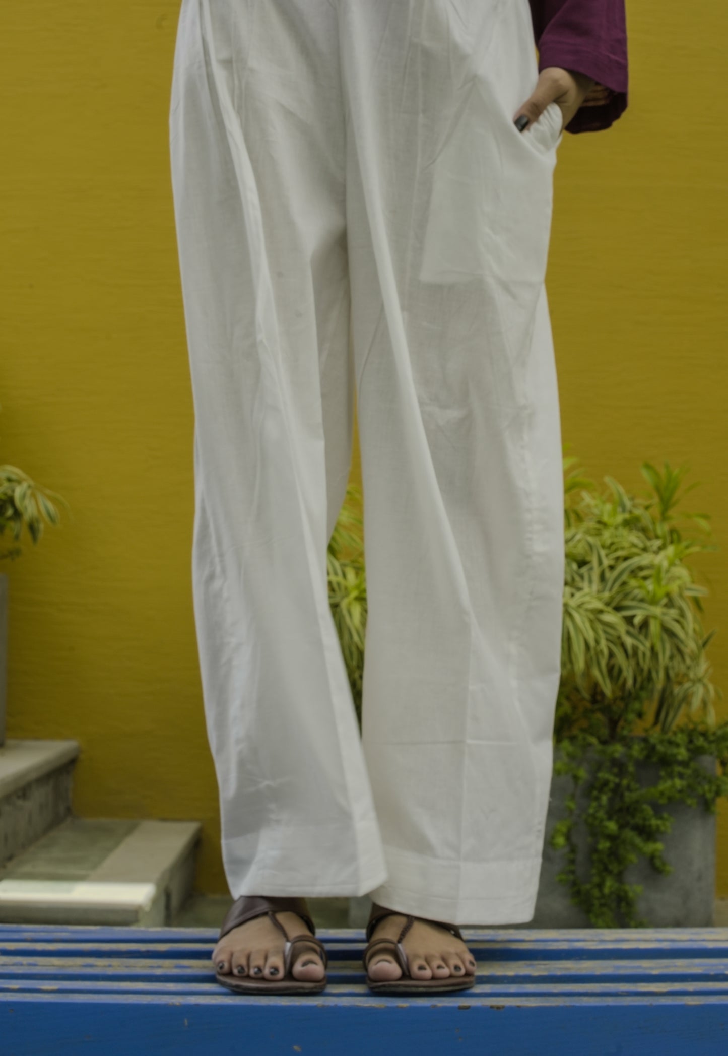 Plain Trousers White