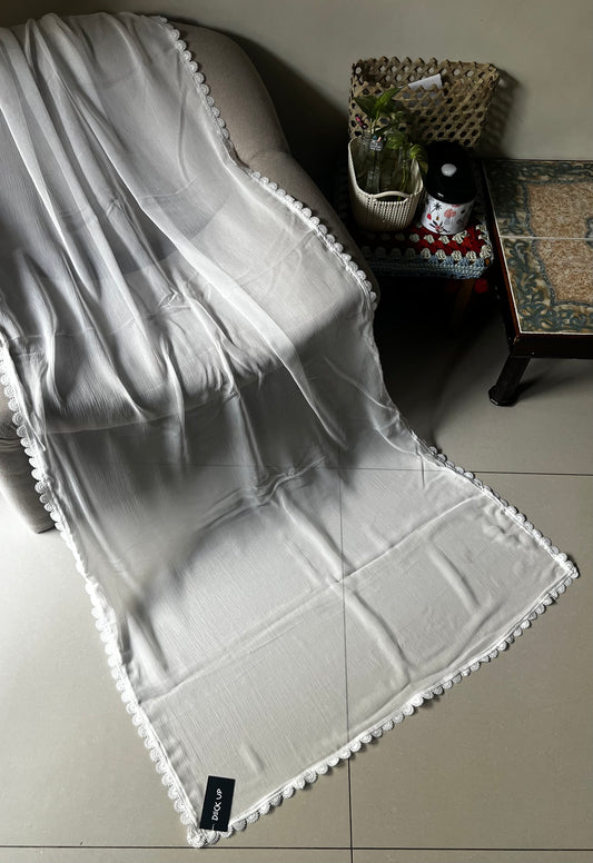 Chiffon Lace Dupatta D#12
