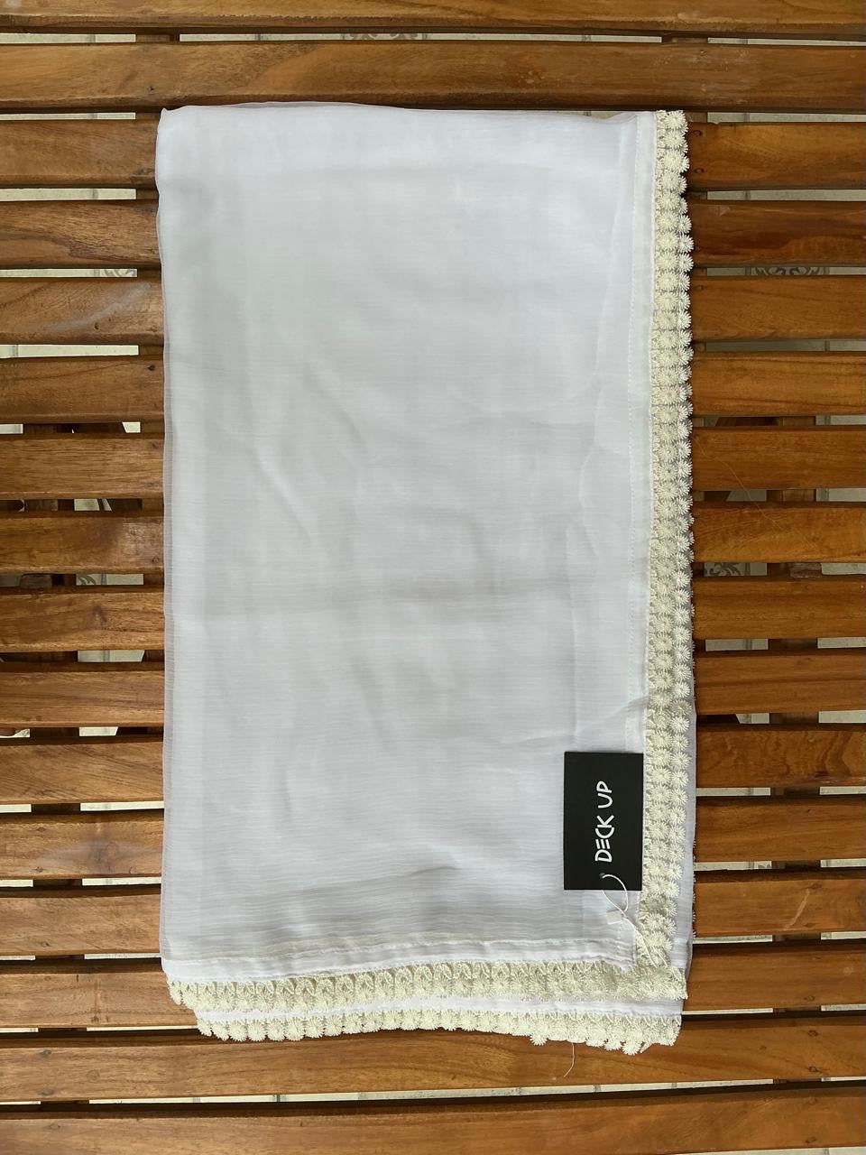 Chiffon Dupatta - White - D#28