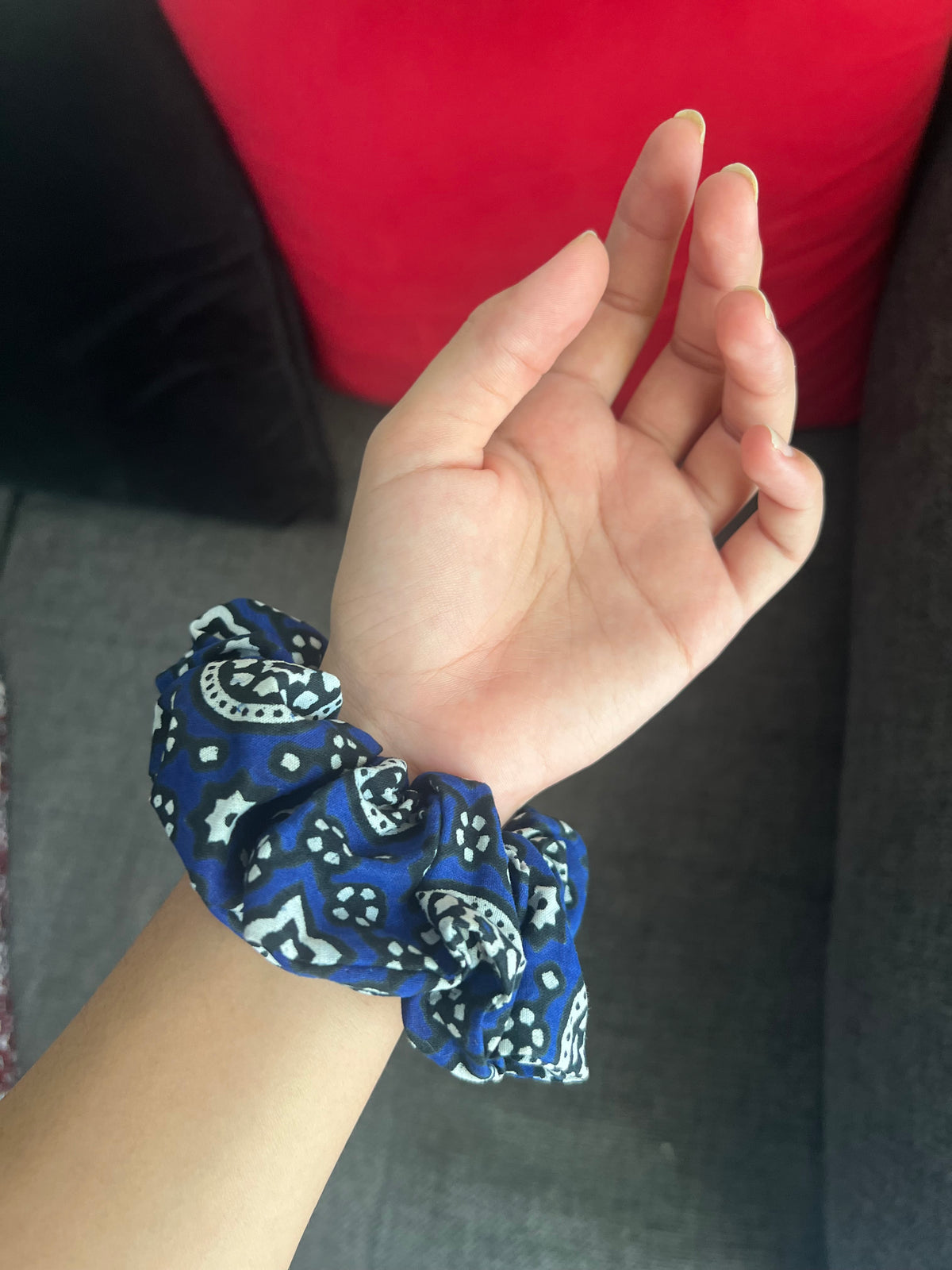 Ajrak Shirt + Scrunchie - Blue