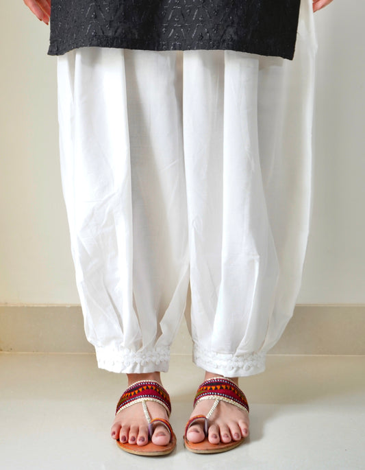 Marjina Shalwar - White