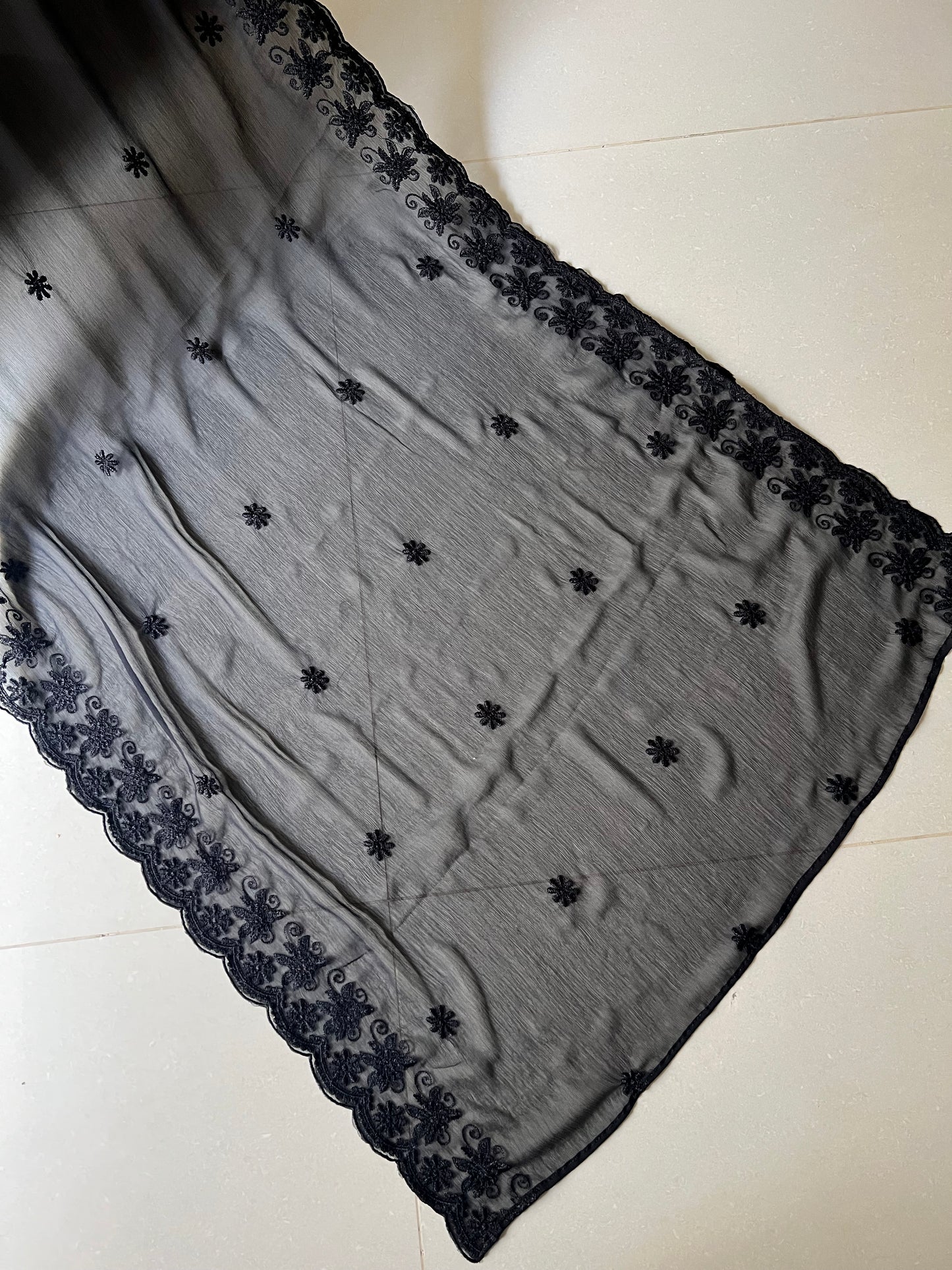 Embroidered Chiffon Dupatta D#12