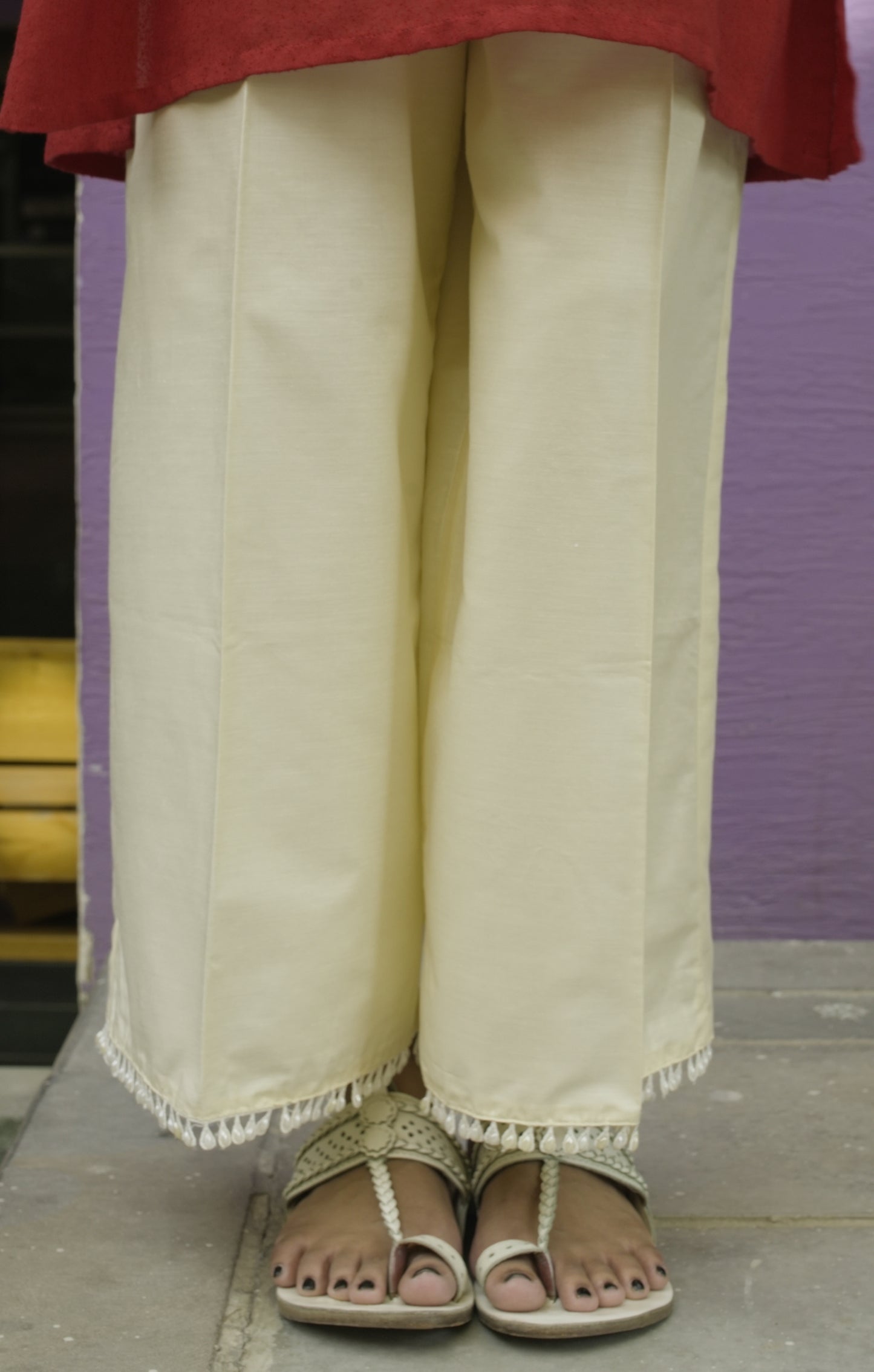 Cotton Silk Pearl Culottes