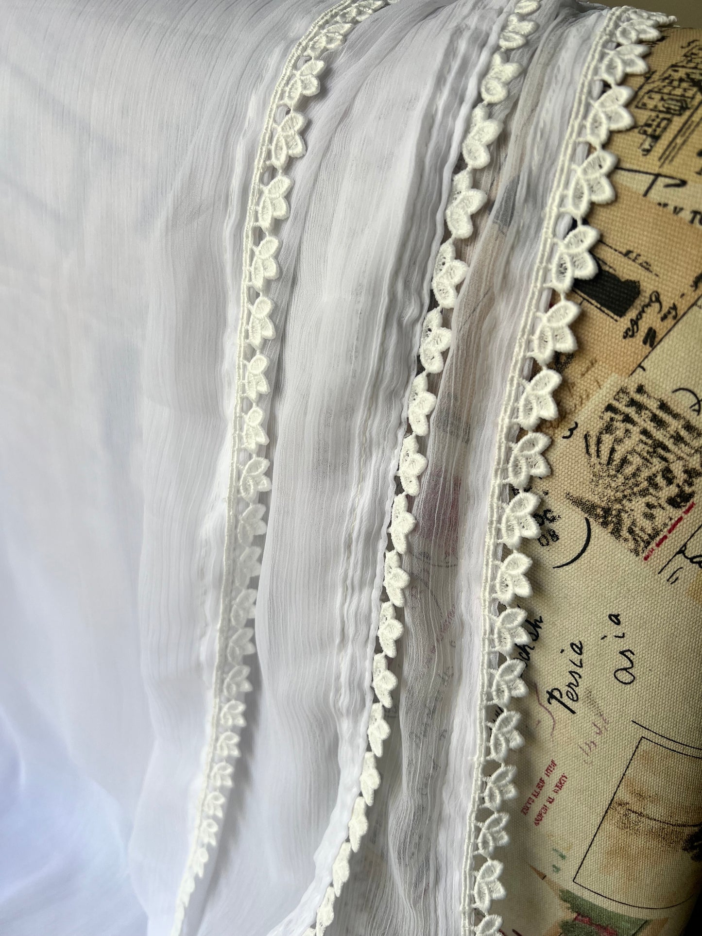 Chiffon Dupatta - White - D#21