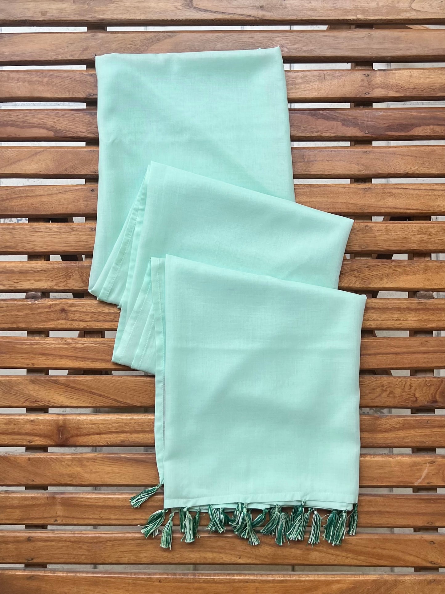 Green Dupatta with Tassels