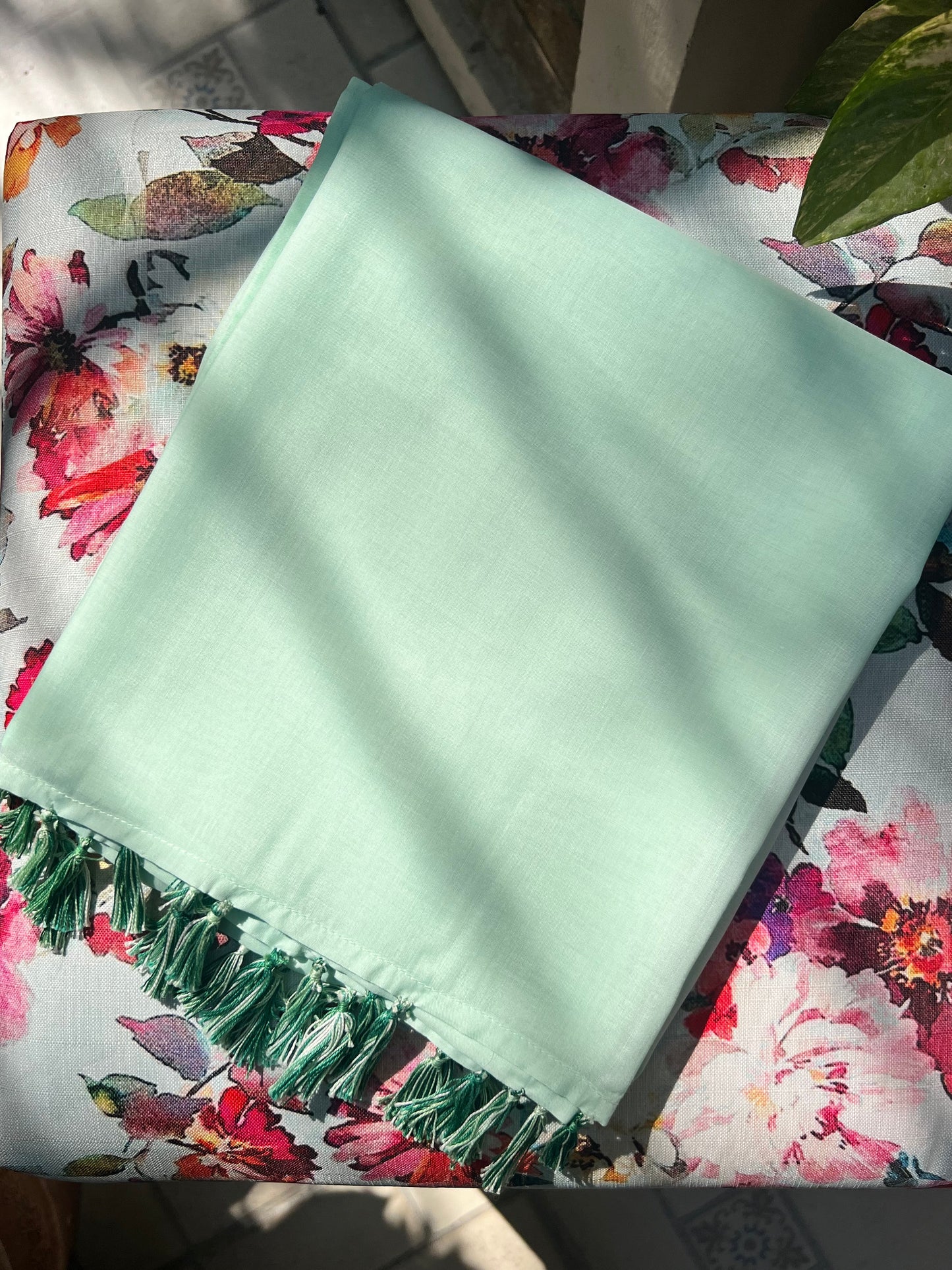 Green Dupatta with Tassels