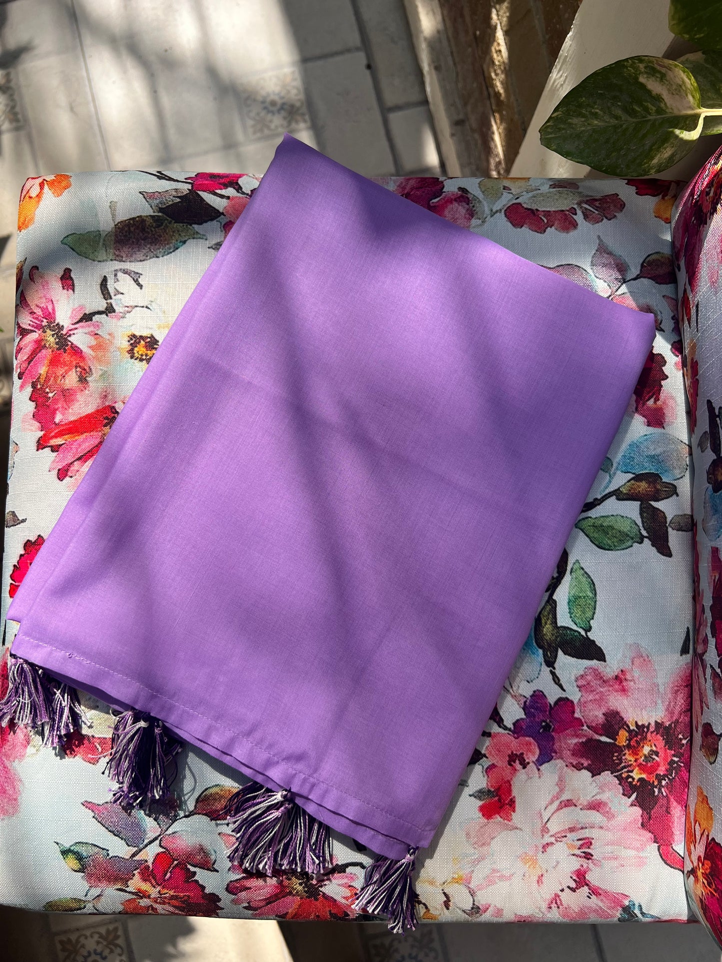 Purple Namaz Dupatta with Tassels