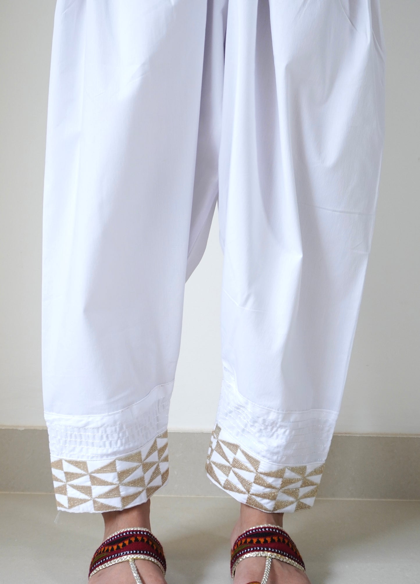 Zari Shalwar - White