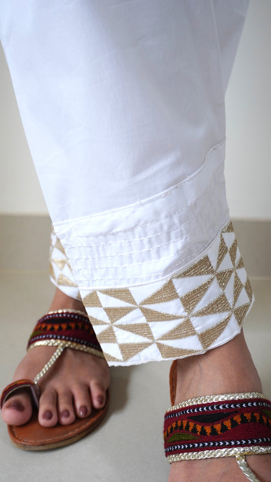 Zari Shalwar - White
