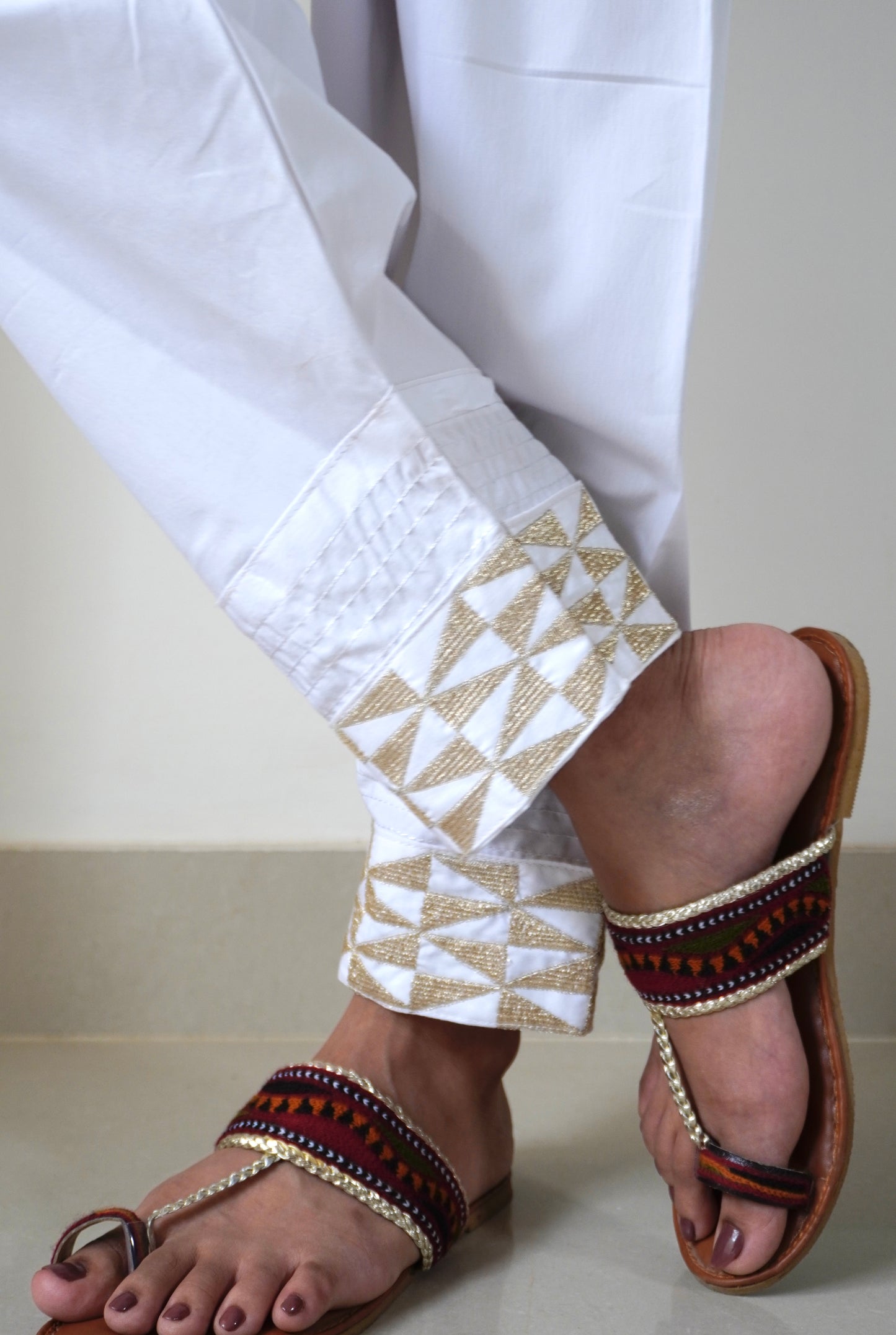 Zari Shalwar - White