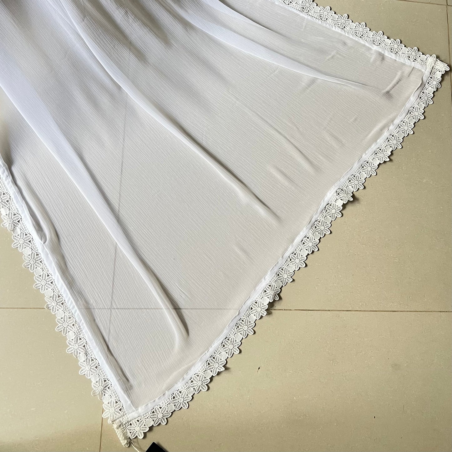 Chiffon Dupatta - White - D#20
