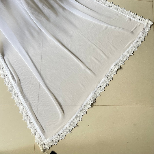 Chiffon Dupatta - White - D#20