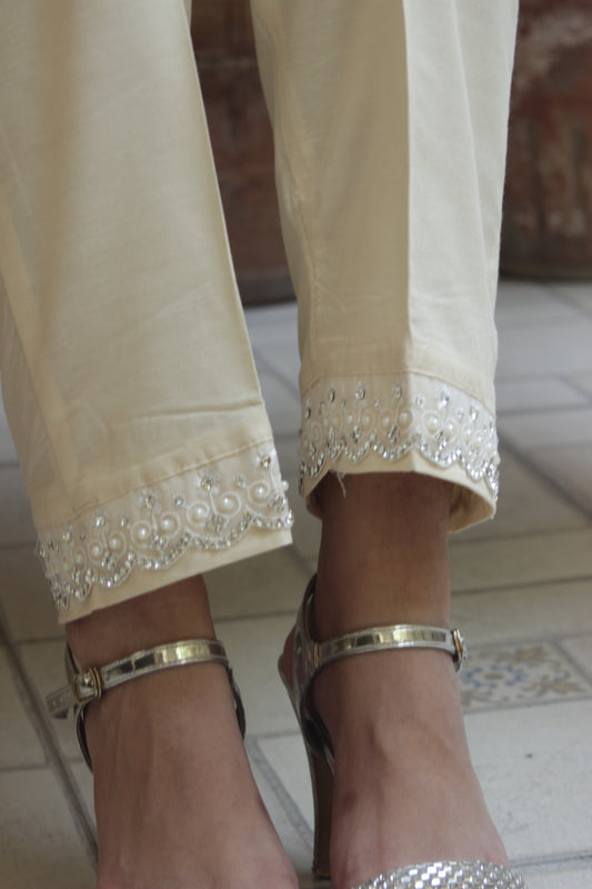 Cotton Silk Zircon Trousers